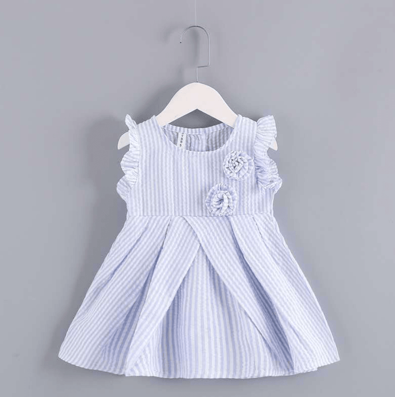 Toddler Girl Stripes Pattern Dress Children's Clothing - PrettyKid