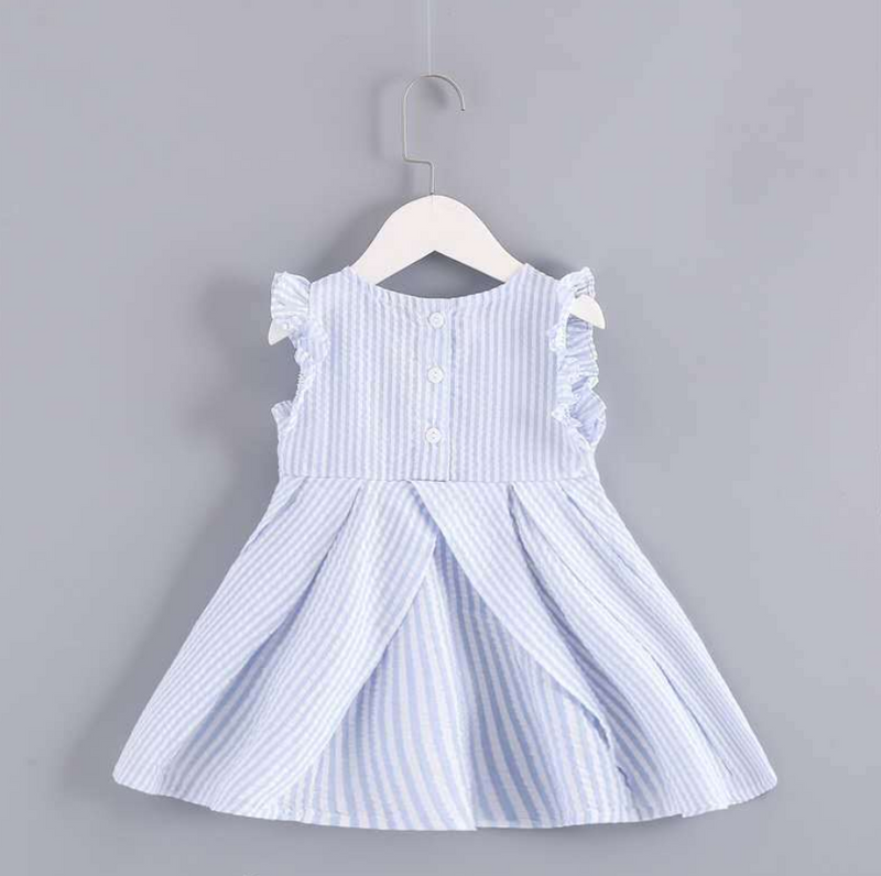 Toddler Girl Stripes Pattern Dress Children's Clothing - PrettyKid