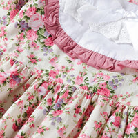 Toddler Girls Floral Print Lace Long-Sleeved Princess Dress - PrettyKid