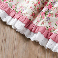 Toddler Girls Floral Print Lace Long-Sleeved Princess Dress - PrettyKid