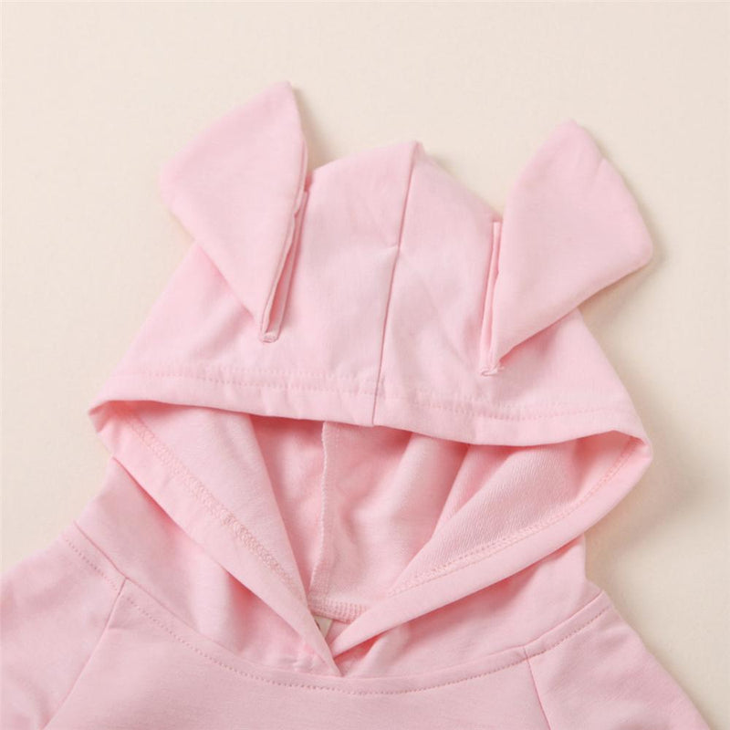 Girls Rabbit Ear Hooded Long Sleeve Top Kids Boutique Clothing Cheap - PrettyKid