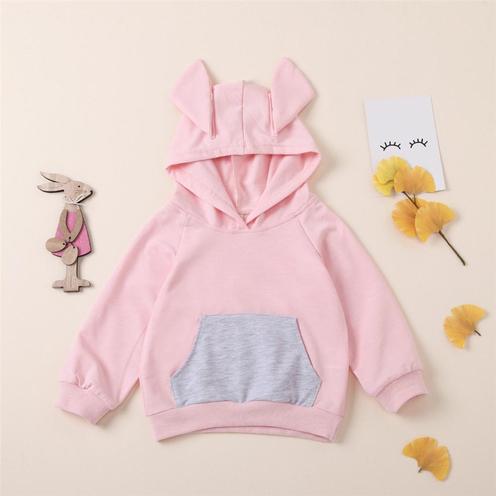 Girls Rabbit Ear Hooded Long Sleeve Top Kids Boutique Clothing Cheap - PrettyKid