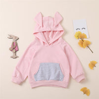 Girls Rabbit Ear Hooded Long Sleeve Top Kids Boutique Clothing Cheap - PrettyKid