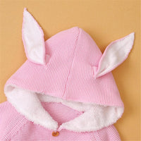 Baby Rabbit Ear Hooded Long Sleeve Warm Cute Sweaters - PrettyKid