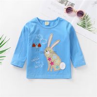 Unisex Rabbit Embroidery Long Sleeve T-Shirts Buy Childrens Clothes Wholesale - PrettyKid