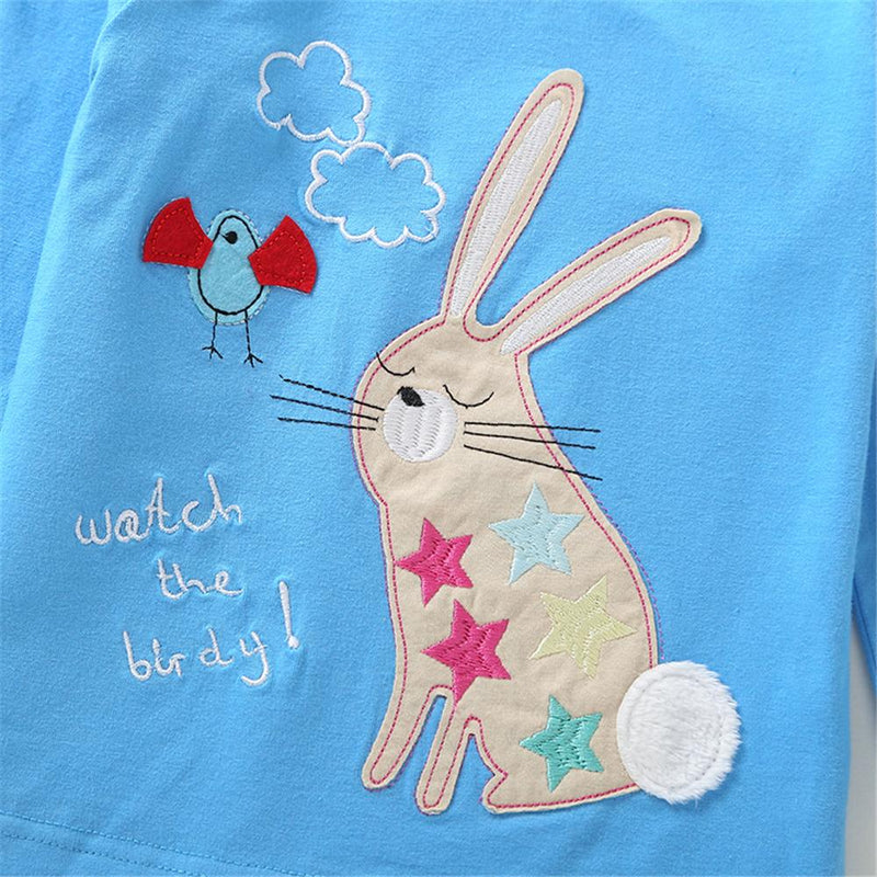 Unisex Rabbit Embroidery Long Sleeve T-Shirts Buy Childrens Clothes Wholesale - PrettyKid