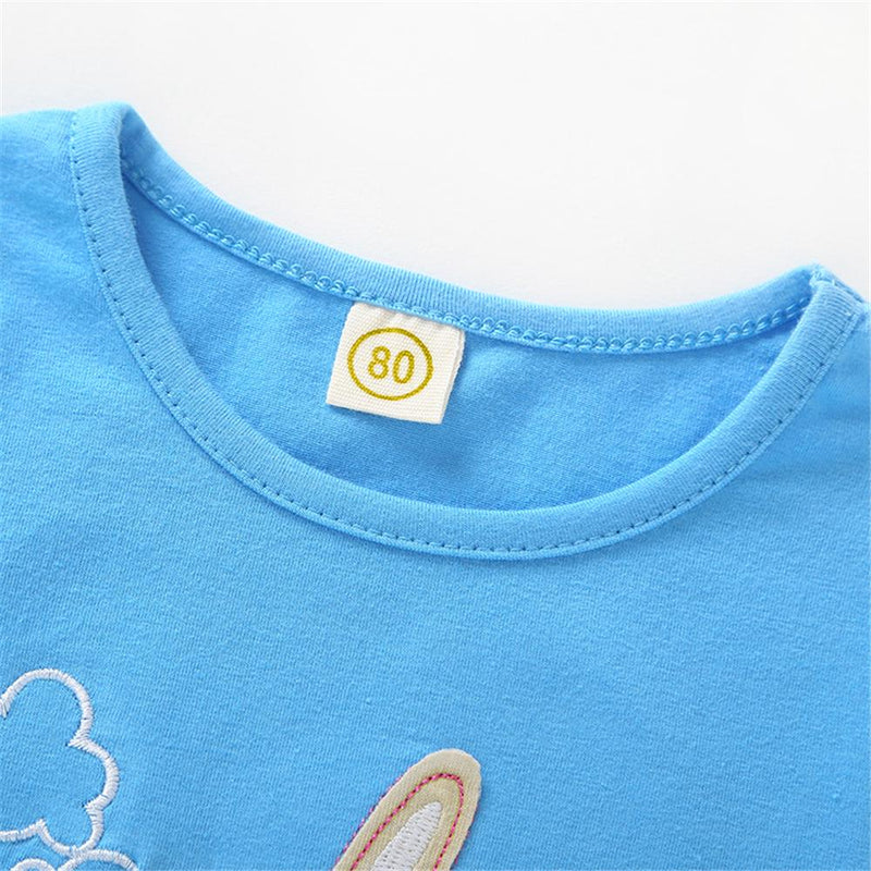 Unisex Rabbit Embroidery Long Sleeve T-Shirts Buy Childrens Clothes Wholesale - PrettyKid