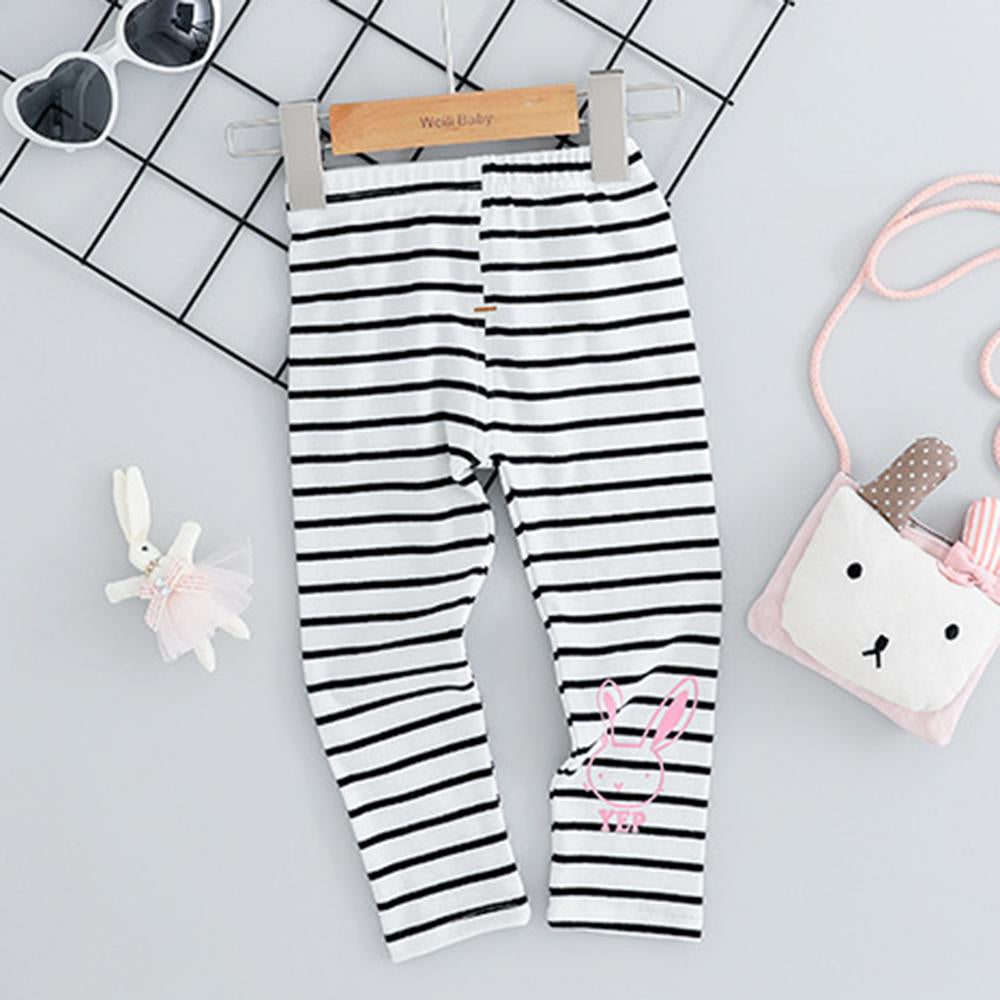 Girls Rabbit Hooded Jumper & Striped Pants - PrettyKid