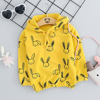 Girls Rabbit Hooded Jumper & Striped Pants - PrettyKid