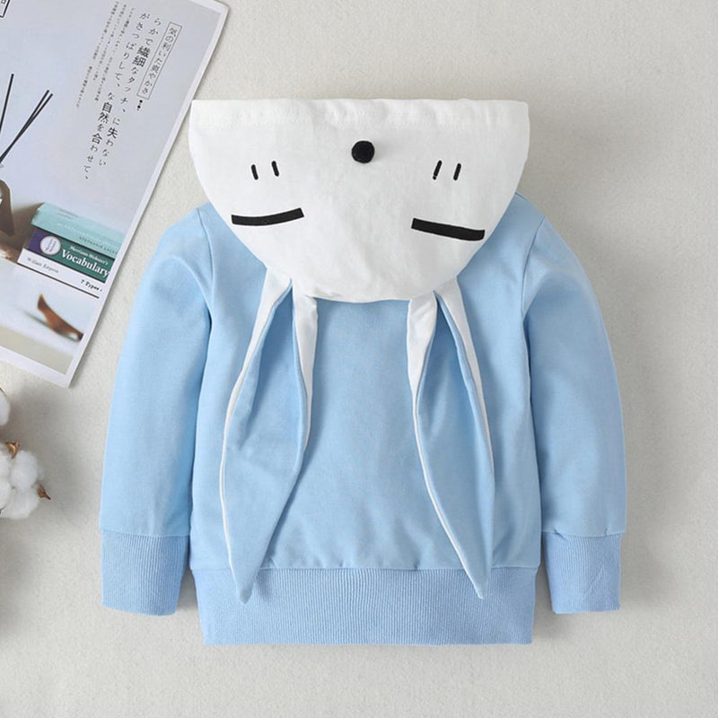 Girls Rabbit Hooded Long Sleeve Tops - PrettyKid