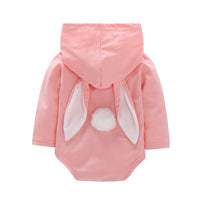 Baby Unisex Rabbit Hooded Solid Romper Baby Clothes Cheap Wholesale - PrettyKid