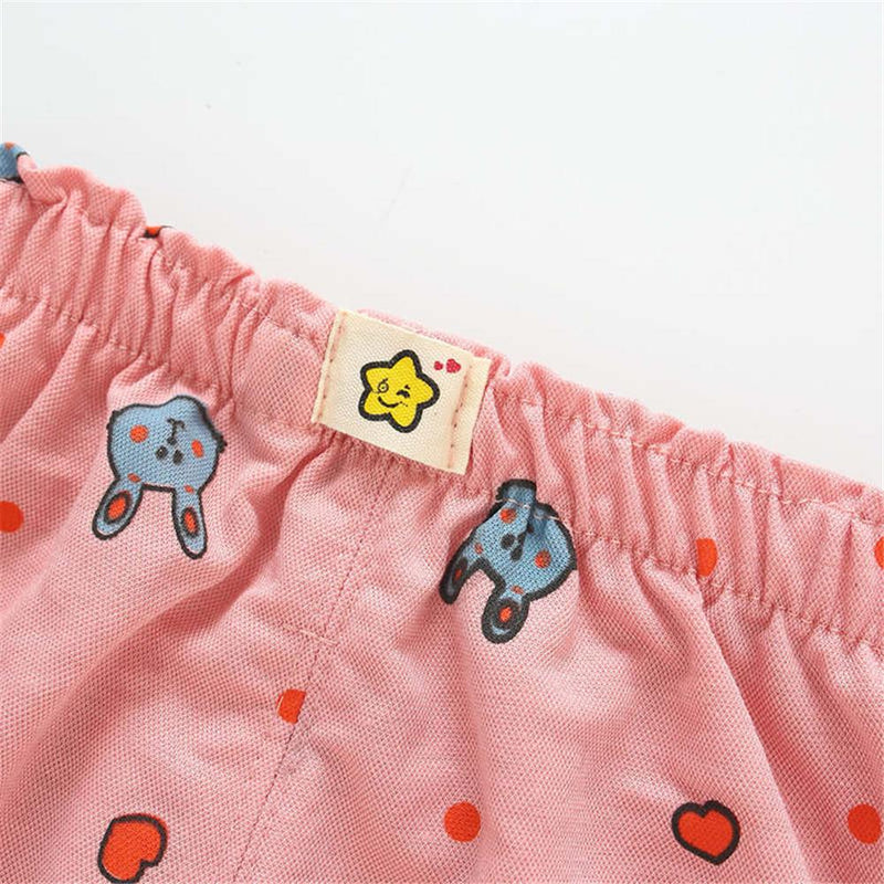 Baby Girls Rabbit Print Elastic Waist Pants - PrettyKid