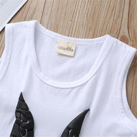 Baby Unisex Rabbit Sleeveless Top & Striped Shorts Baby Boutique Wholesale - PrettyKid