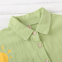 Girls Rainbow Cartoon Long Sleeve Lapel Blouse Girls Clothing Wholesalers - PrettyKid