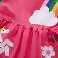 Girls Girls Rainbow Long Sleeve Dress Girl Rainbow Dress Wholesale - PrettyKid