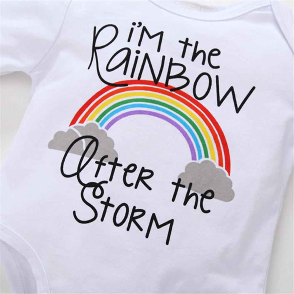Baby Boys Rainbow Long Sleeve Romper & Bottoms & Hat Baby Wholesales - PrettyKid