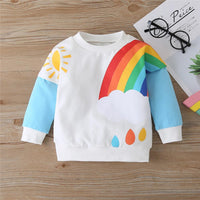 Girls Rainbow Long Sleeve T-shirt Kids Clothing Suppliers - PrettyKid