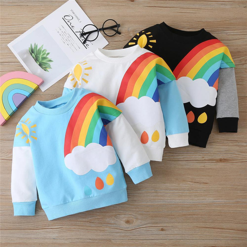 Girls Rainbow Long Sleeve T-shirt Kids Clothing Suppliers - PrettyKid