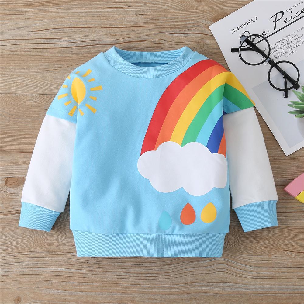 Girls Rainbow Long Sleeve T-shirt Kids Clothing Suppliers - PrettyKid