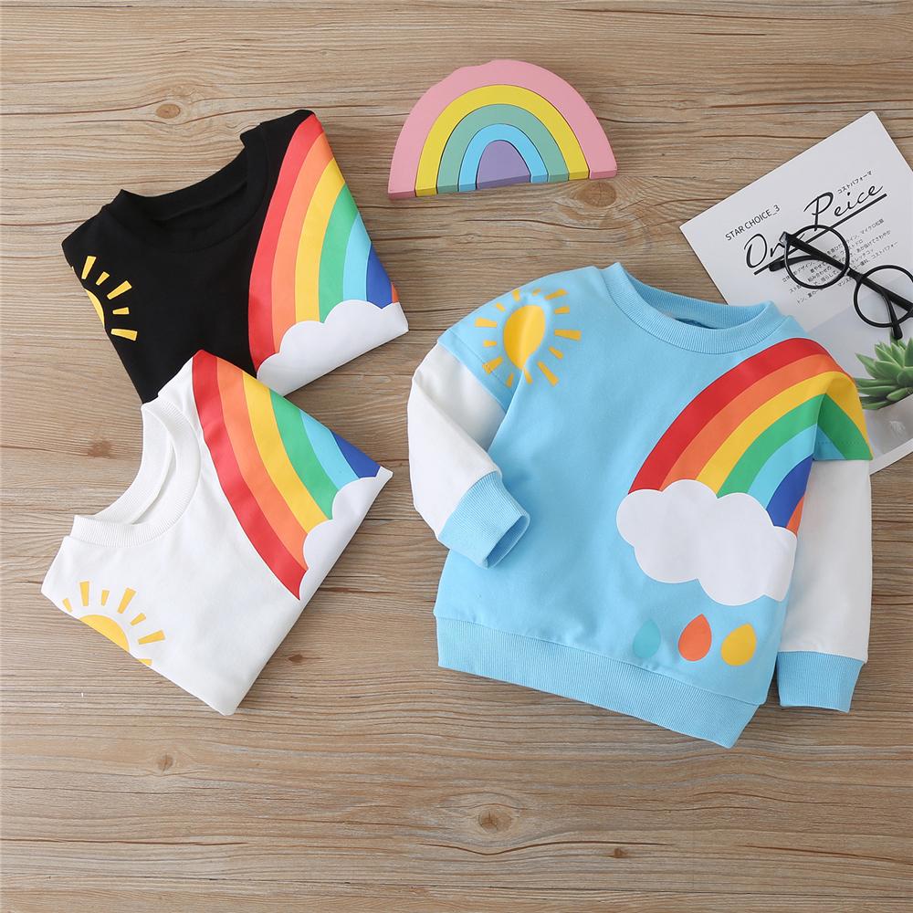 Girls Rainbow Long Sleeve T-shirt Kids Clothing Suppliers - PrettyKid