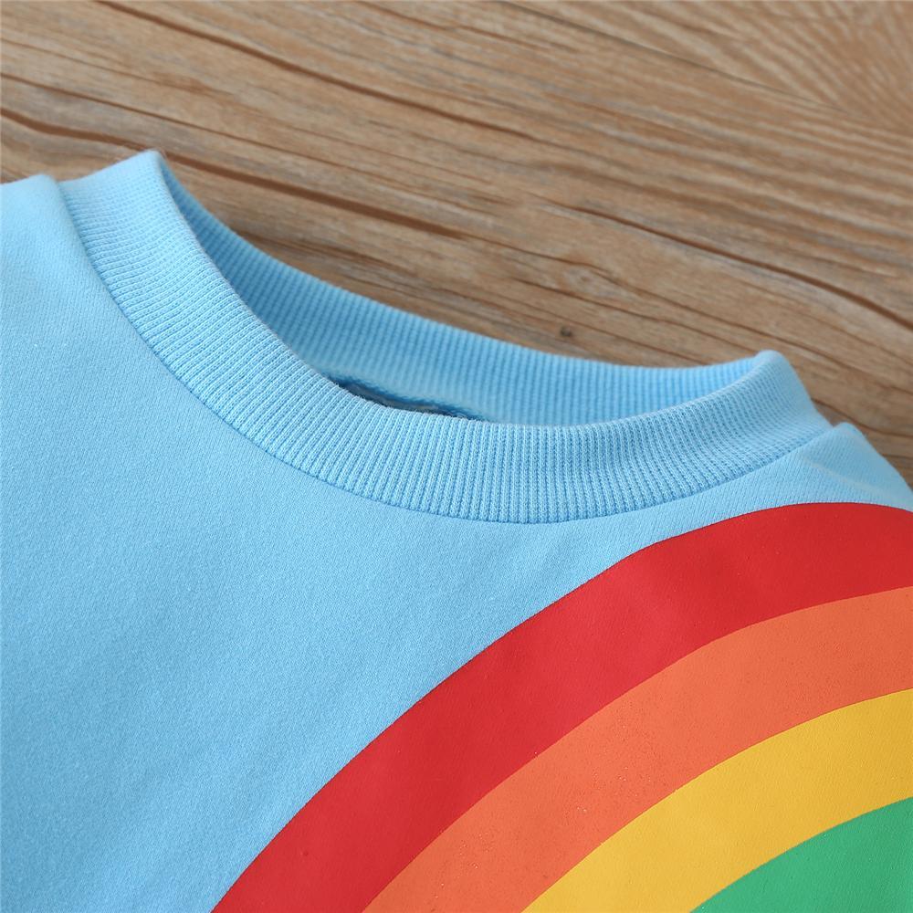 Girls Rainbow Long Sleeve T-shirt Kids Clothing Suppliers - PrettyKid