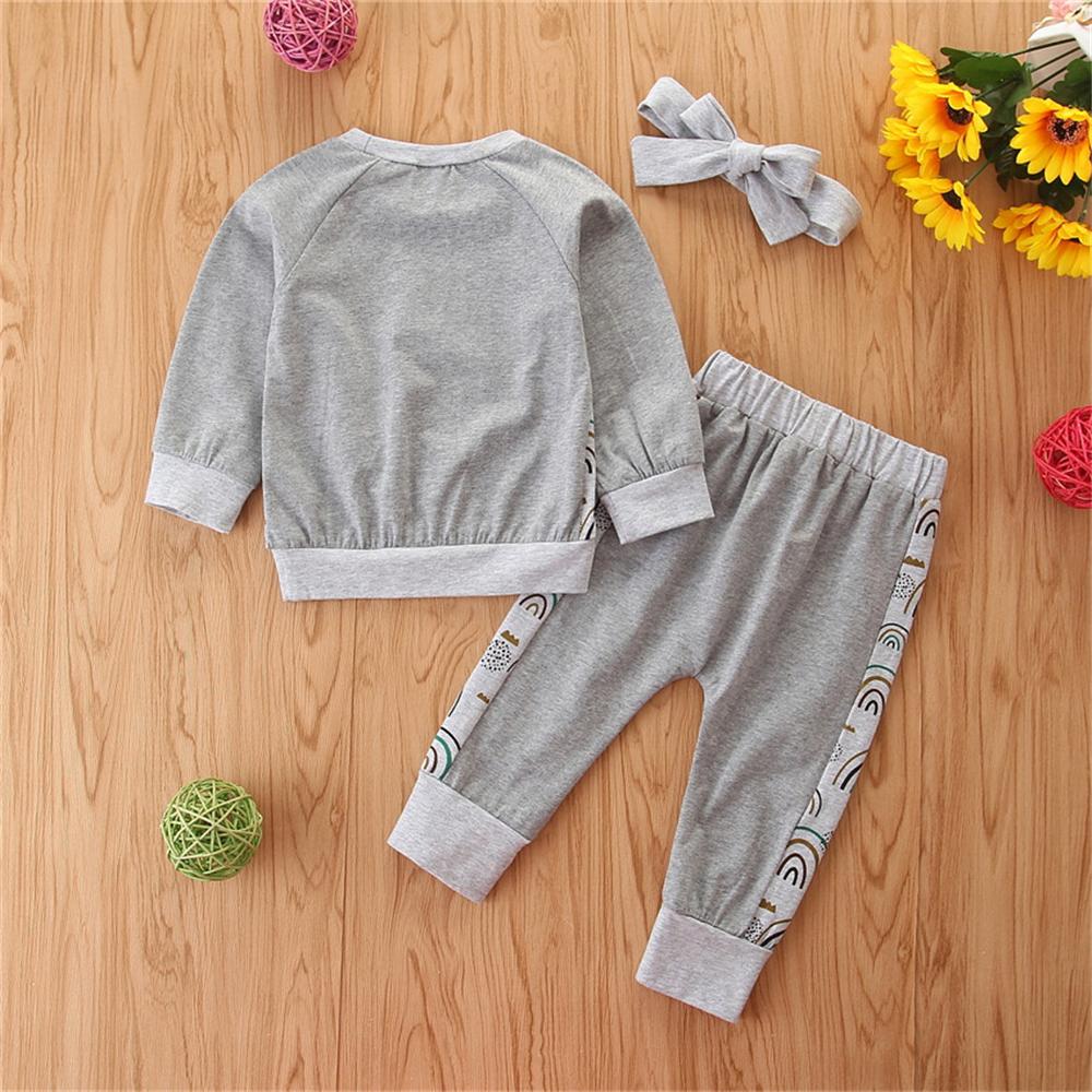 Baby Girls Rainbow Long Sleeve Tops & Pants Wholesale Clothes For Kids - PrettyKid