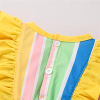 Baby Girls Rainbow Long Sleeve Waveselvedge Romper Baby Clothing Wholesale - PrettyKid