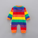 Baby Rainbow Pattern Striped Long Sleeve Romper Wholesale Baby Outfits - PrettyKid