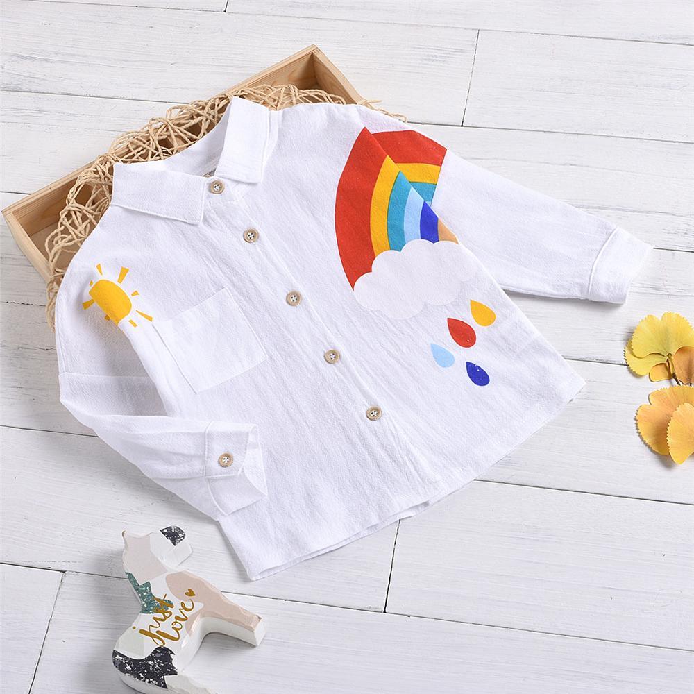 Unisex Rainbow Pocket Long Sleeve Shirt Kids Apparel Wholesalers - PrettyKid