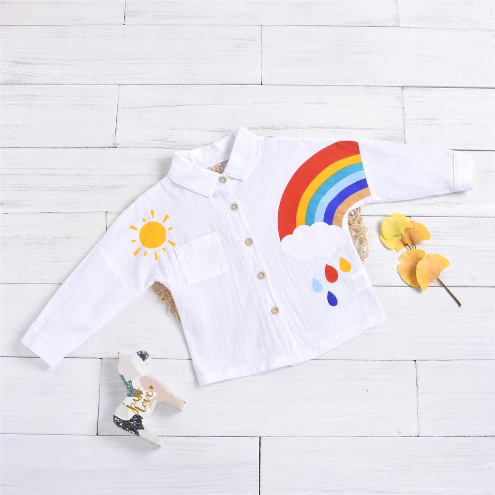 Unisex Rainbow Pocket Long Sleeve Shirt Kids Apparel Wholesalers - PrettyKid