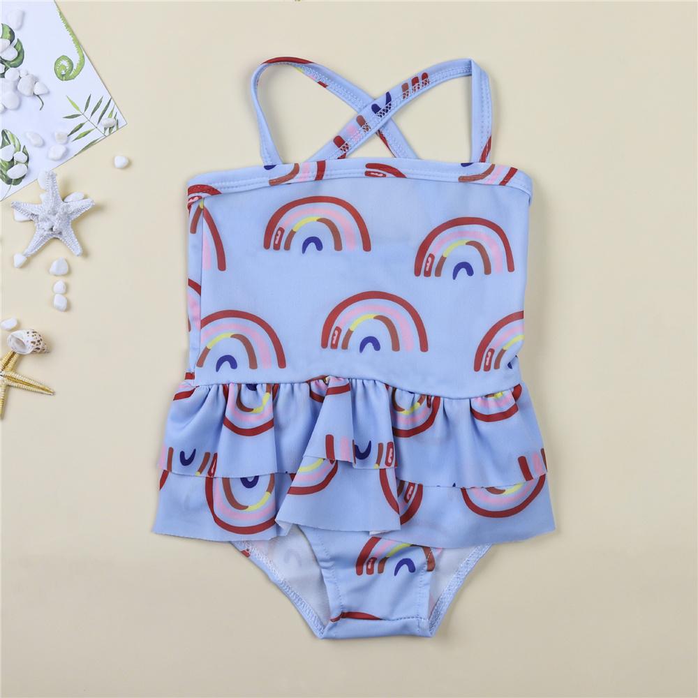 Baby Girls Rainbow Printed Sling Romper Buy Baby Clothes Wholesale - PrettyKid