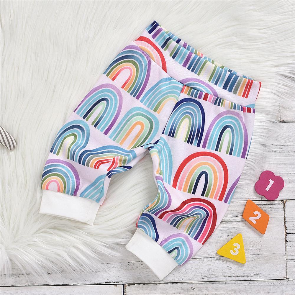 Boys Rainbow Stripe Long Sleeve Tops & Pants - PrettyKid