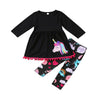 Girls Rainbow Unicorn Printed Long Sleeve T-shirt & Pants Wholesale - PrettyKid