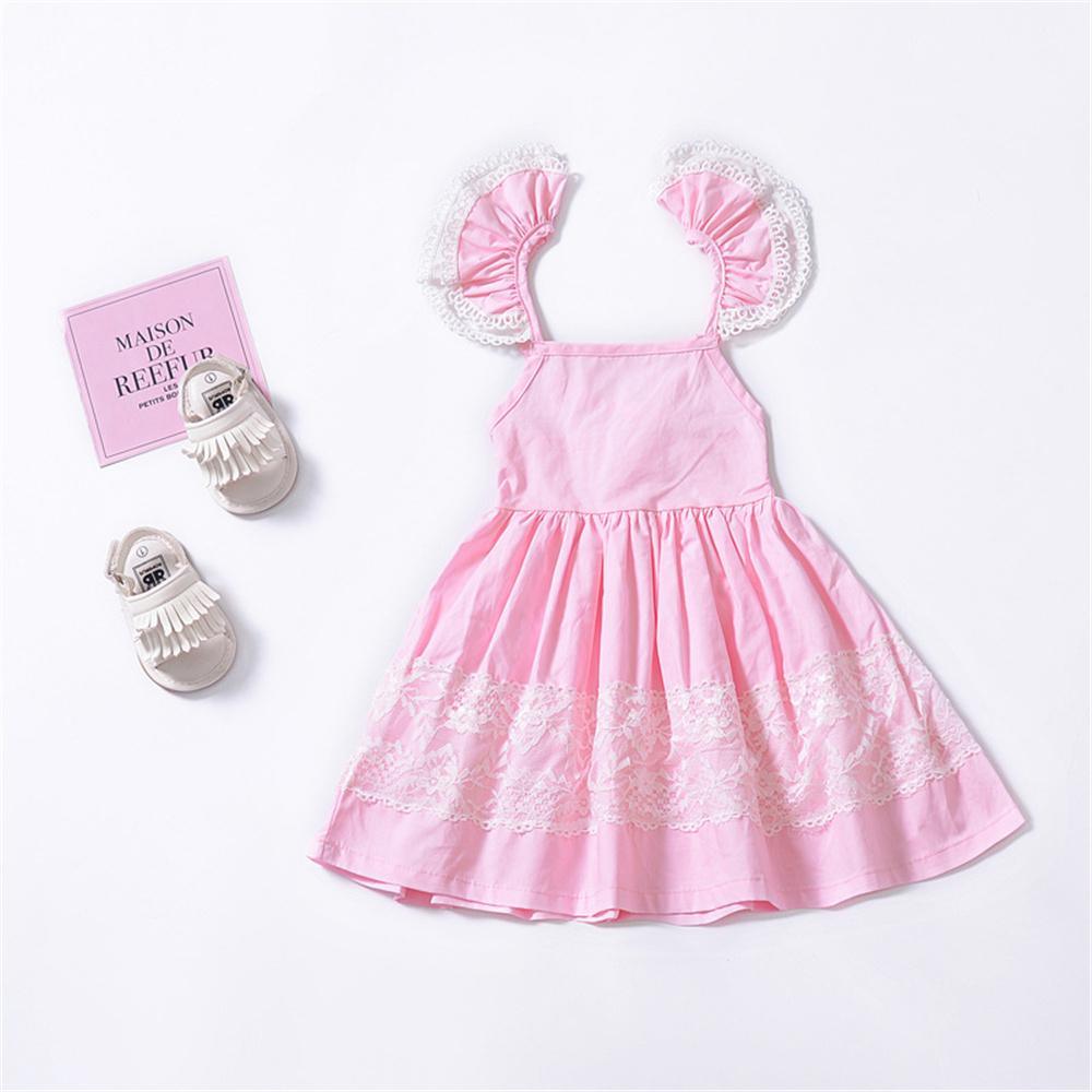 Girls Ruffle Lace Embroidery Princess Summer Dress Wholesale Little Girl Boutique Clothing - PrettyKid