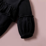 Girls Ruffle Long-sleeve Solid Tops & Leopard Pattern Pants & Headband - PrettyKid