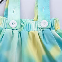 Girls Ruffle Striped Long Sleeve Top & Tie Dye Suspender Skirt Girl Wholesale - PrettyKid