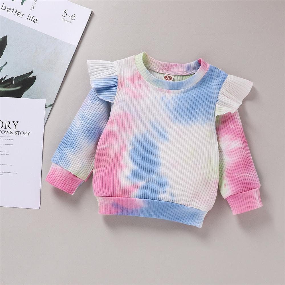 Girls Ruffle Tie Dye Long Sleeve Tops & Pants - PrettyKid