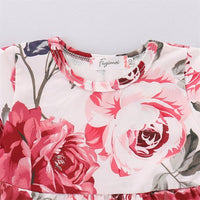 Girls Ruffled Floral Long-sleeve Casual Top & Jeans - PrettyKid