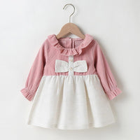 Baby Girls Ruffled Long Sleeve Cute Dress Where To Buy Baby Clothes In Bulk - PrettyKid