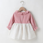 Baby Girls Ruffled Long Sleeve Cute Dress Where To Buy Baby Clothes In Bulk - PrettyKid