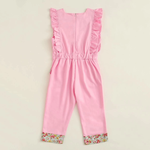 Girls Ruffled Sleeveless Floral Splicing Jumpsuit Wholesale Little Girl Boutique clothes - PrettyKid