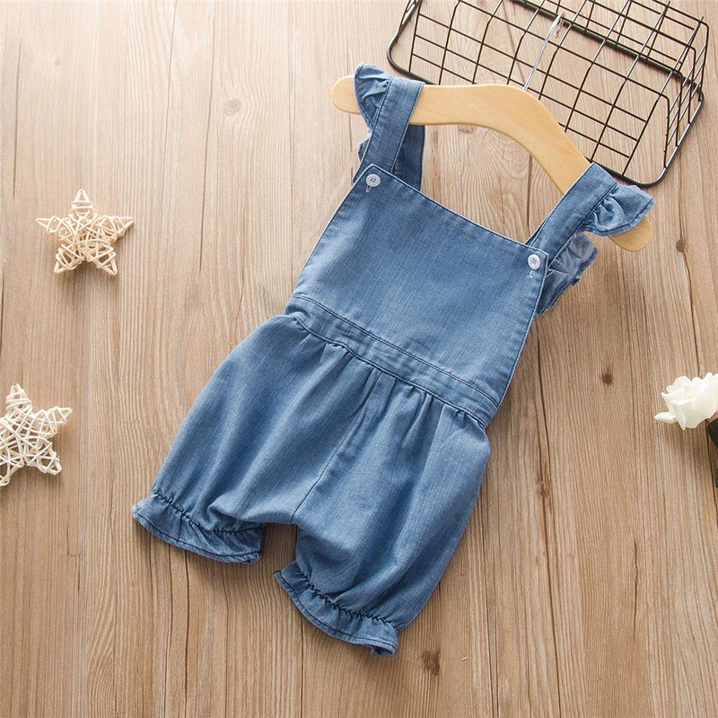 Baby Girls Ruffled Solid Color Sleeveless Jumpsuit Baby Clothes Suppliers - PrettyKid