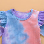 Baby Girls Ruffled Tie Dye Romper & Shorts Wholesale Baby Cloths - PrettyKid