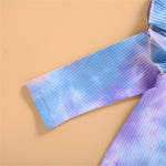 Baby Girls Ruffled Tie Dye Romper & Shorts Wholesale Baby Cloths - PrettyKid
