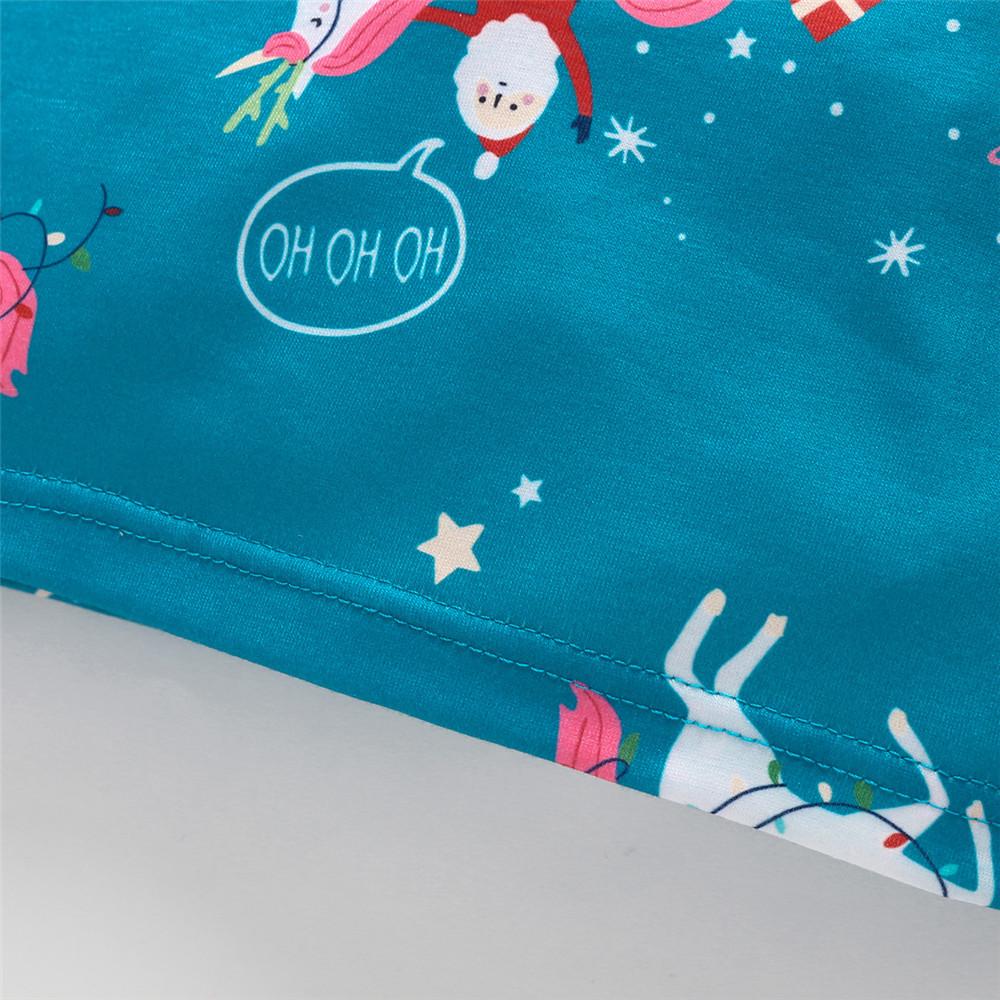 Boys Santa Claus Cartoon Printed Long Sleeve Top & Pants - PrettyKid