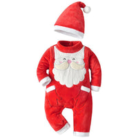 Baby Boys Santa Claus Long Sleeve Romper & Hat Baby Wholesale Clothes - PrettyKid