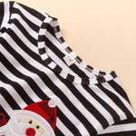 Girls Santa Claus Striped Tulle Dress Wholesale Kids Boutique Clothing - PrettyKid