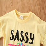 Girls Sassy Printed Long Sleeve Top & Leopard Skirt Kids Boutique Wholesale - PrettyKid