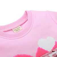 Gilrs Sequin Love Long Sleeve Casual Tees Wholesale - PrettyKid