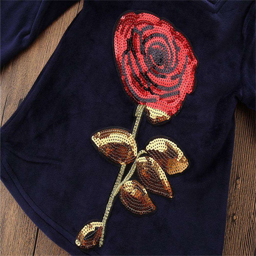 Girls Sequins Rose Long Sleeve Tops Toddler Wholesale - PrettyKid